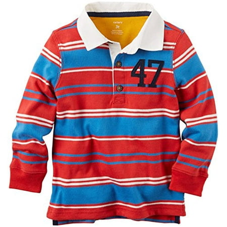 - Baby Boys' Striped Rugby Shirt - Red - 6 Months