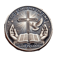 thumbnail image 2 of I In God Prayer Commemorative Old Metal Collector Inspirational Amulet, 2 of 4