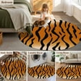 thumbnail image 6 of Round Area Rug 4ft, Natural Tiger Skin Texture Non-Shedding Washable Area Rug, Wildlife Animals Striped Non Slip Low-Profile Circle Rugs for Living Room, Bedroom Dining Room, 6 of 9