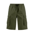 thumbnail image 5 of SONXAHE Men's Solid Cargo Bermudas Multi Flap Pocket Relaxed Cut Summer Vacation Shorts, 5 of 8