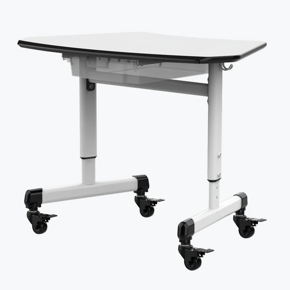 A-TO-Z SUPPLY MBS-DESK Height-Adjustable Trapezoid Student Desk with Drawer