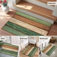 thumbnail image 6 of Retro Green Brown Wood Grain Washable Area Rug 2 x 3 ft Vintage Farmhouse Country Style, Soft Non Slip Rugs Stain Repellent Indoor Felt Carpet for Living Dining Room Bedroom Home Office, 6 of 9