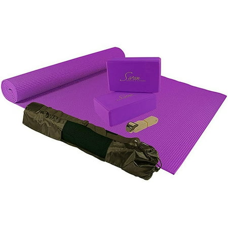 Sivan Health & Fitness Prepacked 5-Piece Yoga Kit, Purple