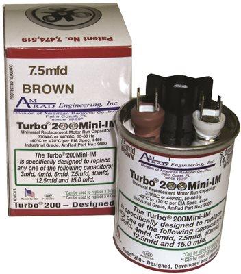 GLOBAL SOURCE TURBO 200 MINI CAPACITOR, 2.5-12.5 MFD, 370 / 440 VAC