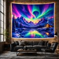 thumbnail image 6 of Aurora Borealis Over Snow-Covered Mountain Valley, Dreamy Celestial for Nature Lovers, Artistic Landscape Decor, Christmas Gift Tapestry Wall Hanging for Bedroom and Living Room, 6 of 7