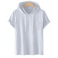 thumbnail image 5 of Yaoyar Men Short Sleeve Hoodies Summer Casual Athletic Tops Breathable Sweatshirts Hooded Pullover Tops Activewear, 5 of 7