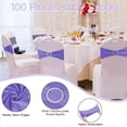 thumbnail image 3 of 100PCS Spandex Stretch Chair Sashes Bows Elastic Chair Cover Bands Ties with Buckle Slider for Wedding Party Reception Events Universal Ceremony Banquet Decorations(Light Purple), 3 of 14