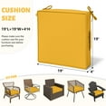 thumbnail image 2 of Kimunuk Outdoor Chair Cushions set of 2, 19" x 19" Zipped Waterproof Outdoor Seat Cushions Couch Pads with Ties for Patio Furniture, Yellow, 2 of 6