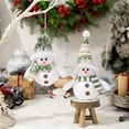 thumbnail image 6 of CoreLiving Light Up Snowman Plush & Handmade Snowman Figurine, Small Lighted Snowman Decor for Indoor Holiday, Christmas Table Decorations and Home Tabletop Decorations, 6 of 8