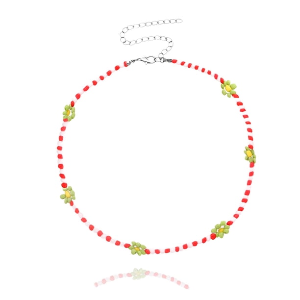 Fiudx Collar de Perlas de Arroz de Moda para Mujeres Niñas, Joyería con Personalidad
