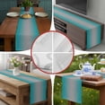 thumbnail image 6 of Teal Grey Ombre Short Table Runner 36 Inches Long,Gradient Contemporary Abstract Art Cotton Linen Table Runners Dresser Scarves,Tabletop Scarf Furniture Cover for Home Dinner Party Decor 13"x36", 6 of 8