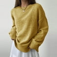 thumbnail image 2 of Olyvenn Oversized Sweater for Women Fall Winter Casual Slouchy Crewneck Long Sleeve Drop Shoulder Soft Knitted Pullover Tops Yellow Free Size, 2 of 6