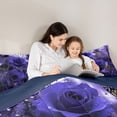 thumbnail image 5 of Homewish Valentine'S Day Rose Bedding Comforter Set,Green Butterflies Twin Comforter Sets,Purple Flower Floral Bedding Set For Men Women,Luxury Bedroom Decor Reversible,2 Pieces, 5 of 8