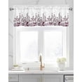 thumbnail image 2 of Red Botanical Kitchen Valances for Windows Farmhouse Linen Window Valance Curtain for Living Room Window Treatment Dragonfly Flower Leaf Retro Chinese Valance Rod Pocket Topper Drape, 42 x 12 Inch, 2 of 6