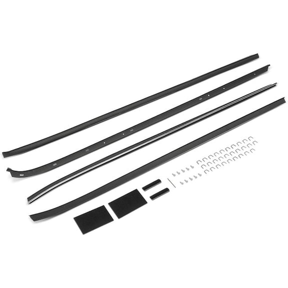 Door Window Belt Weatherstrip Kit 4 - Compatible with 1974 - 1981 Pontiac Firebird Coupe - Autopart Premium
