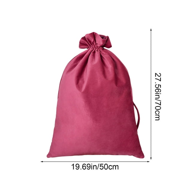 Mom's Best Bolsas de terciopelo extragrandes de 71 x 50 cm, con forma de guirnalda navideña, para guardar artículos de tocador, joyas y zapatos de tela. Organizador reutilizable y resistente (rojo).