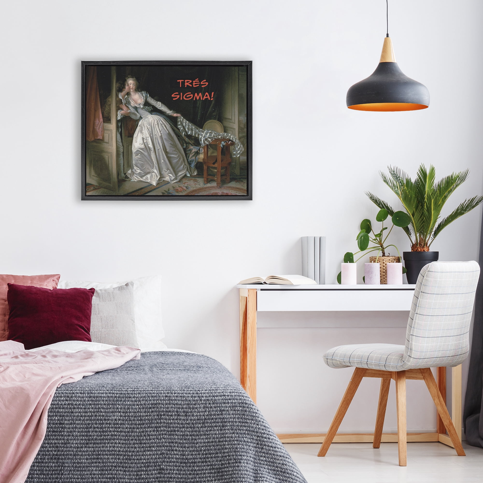Stupell Industries Iconic Tres Sigma Black Framed Floater Canvas Wall Art, design by Grotto Studios