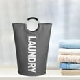 thumbnail image 3 of Large Laundry Basket Bag Storage Waterproof 115L Oxford Fabric Collapsible Laundry Bin Dirty Clothes Basket for Closet Dorm Dorm Laundry Room College dark gray, 3 of 8