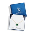 thumbnail image 2 of 18k Gold Plated Sterling May Lab Created Emerald Cut Birthstone Necklace in Box, 2 of 5