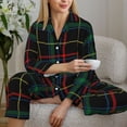 thumbnail image 6 of Zufioo Buffalo Plaid Dark Green Women's Pajamas Set Long Sleeve Shirts & Long Pants 2 Piece Pjs Sleepwear with Pockets，Pajama Set Top With Pants，Lounge Sets Long Sleeve Sleepwear-X-Large, 6 of 7
