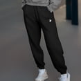 thumbnail image 3 of Dalix Heartly Ghost Embroidery Jogger Midweight Fleece Sweatpants Soft Lounge Pant Drawstring Waistband Pockets Womens in Black XS X-Small, 3 of 5