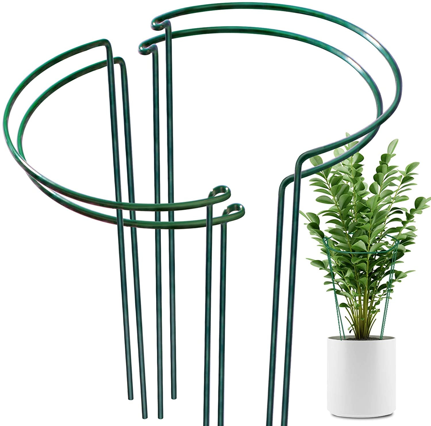 8pcs Metal Plant Supports Kit Stake Half Round Garden Plant Flower Support Set 