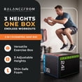 thumbnail image 2 of BalanceFrom Foam Plyometric Jump Box with 16”, 20”, and 24” Heights, 10 lbs, Multicolored, 2 of 12