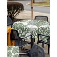 thumbnail image 5 of Outdoor Tablecloth with Umbrella Hole for Patio/Picnic/Party/Camping, Dark Green Coral Waterproof Table Cloth Square Cover Washable, Coastal Summer Ocean Nautical Sea (60"x 60"), 5 of 9