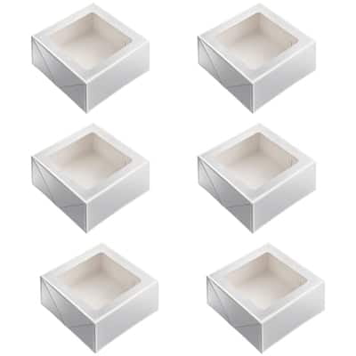6 Packs: 3 ct. (18 total) Silver Solid Treat Boxes by Celebrate It