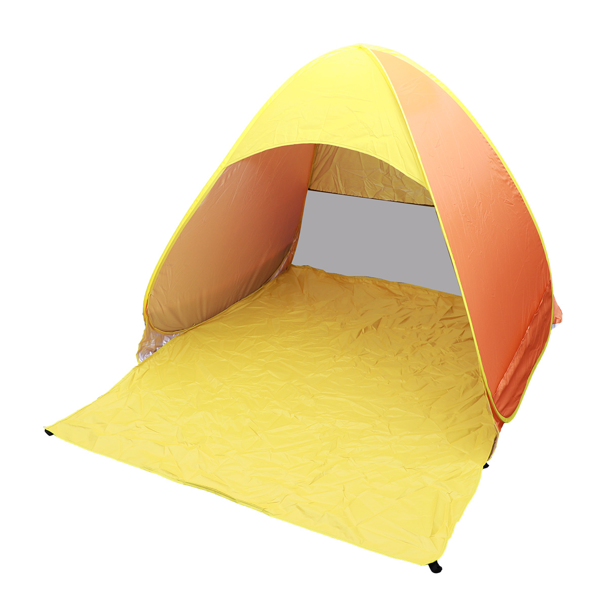 Portable Automatic Up Instant Cabana Beach Tent Folding Sun Shelter (Orange and Yellow