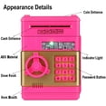 thumbnail image 5 of Piggy Bank Electronic Coin Bank Auto Scroll Paper Cartoon Lock Safe Box with Personal Password Setting Toy Great Gift for Kids Deeppink, 5 of 7
