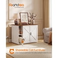 thumbnail image 2 of Feandrea Cat Litter Box Enclosure, Hidden Cat Washroom with Power Outlet, Barn Doors, 39.4 x 26.8 x 31.5 inch, Cloud White and Rustic Brown, 2 of 7
