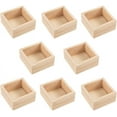 thumbnail image 2 of 8pcs Wooden Storage boxes Jewelry box Square BurlyWood Side Length: 9.55x9.55x4.8cm Diagonal Length: 13.4cm Inner Diameter: 8x8cm, 2 of 7