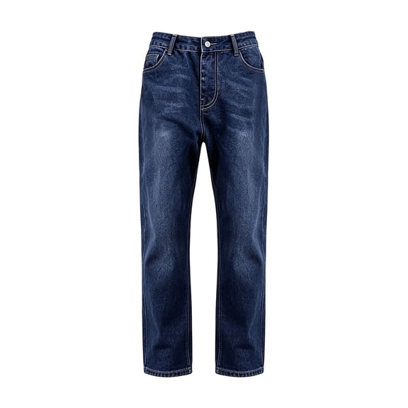 Generic Classic Boys Jeans Straight Leg Loose Fit Denim Pants Casual Kid Retro Washed Jean Trousers Trendy Stretchy School Daily Wear