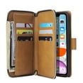 thumbnail image 2 of Dteck Case Compatible with iPhone 11,Magnetic Leather Wallet Case with 9 Card Slots Stand RFID Blocking Premium Zipper Protective Flip Leather Phone Cover with Wrist Strap,Brown, 2 of 5