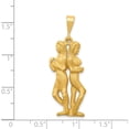 thumbnail image 5 of 14K Yellow Gold Satin Diamond-Cut Gemini Zodiac Charm (40 X 14) Made In United States c466, 5 of 6