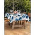 thumbnail image 3 of Outdoor Tablecloth with Umbrella Hole for Patio/Picnic/Party/Camping, Blue Floral Waterproof Table Cloth Rectangle Table Cover Washable, Vintage Cornflower Leaves Rustic Plants (60"x 120"), 3 of 8