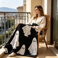 thumbnail image 5 of Halloween Fleece Blanket 78x59in Soft Throw for Couch Bedroom, Warm Plush Flannel Blanket with Halloween Print, Lightweight Home Decor Gift by OVFUIZ, 5 of 9