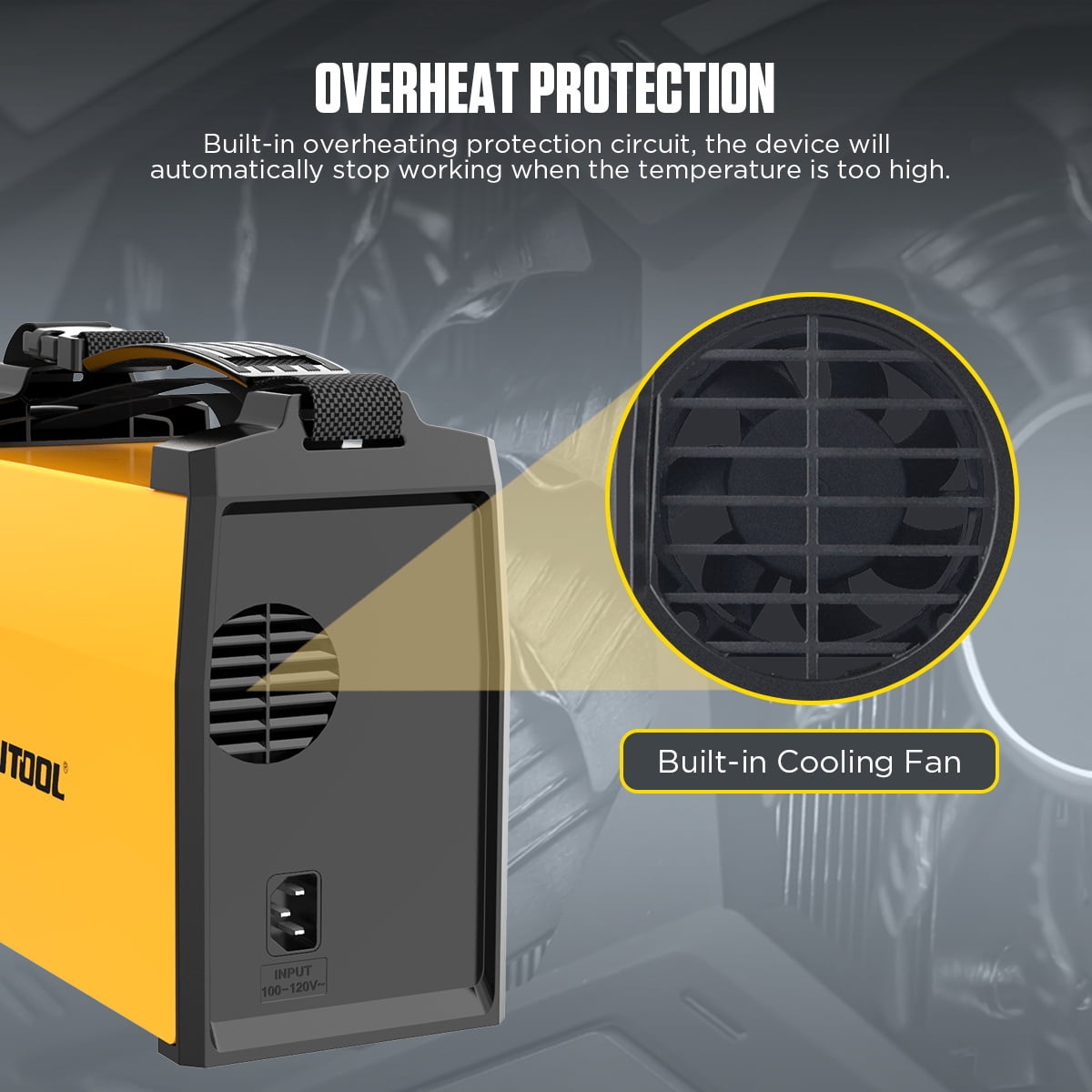 AUTOOL Welder Gasless MIG Welding Machine 110V Portable IGBT Inverter Welder Flux Core Self-Shielding Welding Machine W/ Overheat Protection & Adjustment Knob for Beginner Repair