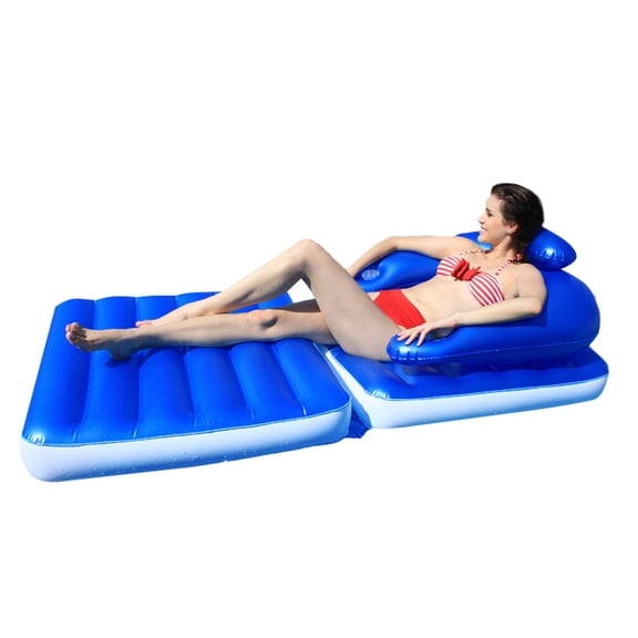 Northlight 74" Blue Convertible Lounge Chair Inflatable Swimming Pool Float