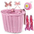 thumbnail image 2 of Kid's Bike Basket For Girls Front Bike Accessories With Handlebar Streamers Cycle Ages 3-13 DIY Bike Decoration Accessories Kit Scooter Basket, 2 of 7