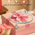 thumbnail image 3 of 925 Sterling Silver Charm for Bracelets Letter U Pendant Name Initial Aphabets Birthday Charm Women Bracelet Charm, 3 of 5