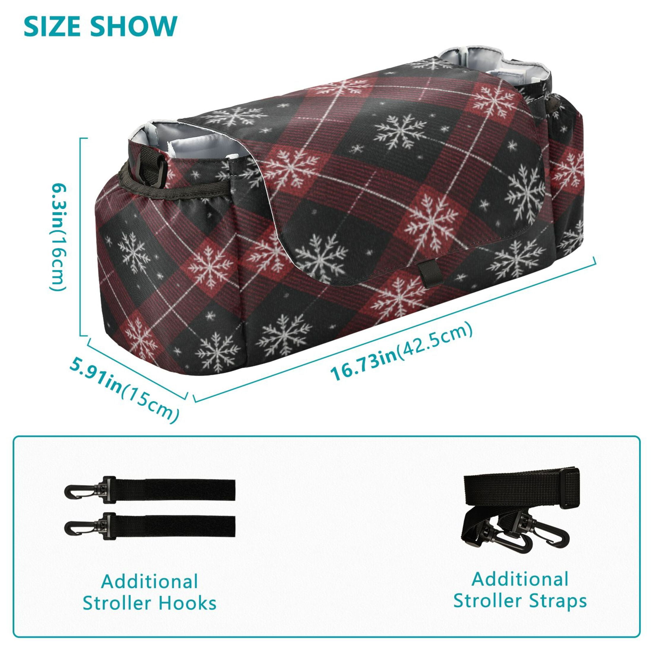 DIXRUYEE Stroller Organizer Frosty Snowflake Lattice Printed