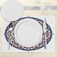 thumbnail image 3 of Ambesonne Moroccan Place Mats Set of 4, Mandala Lotus, Standard Size, Green Blue Ruby, 3 of 6
