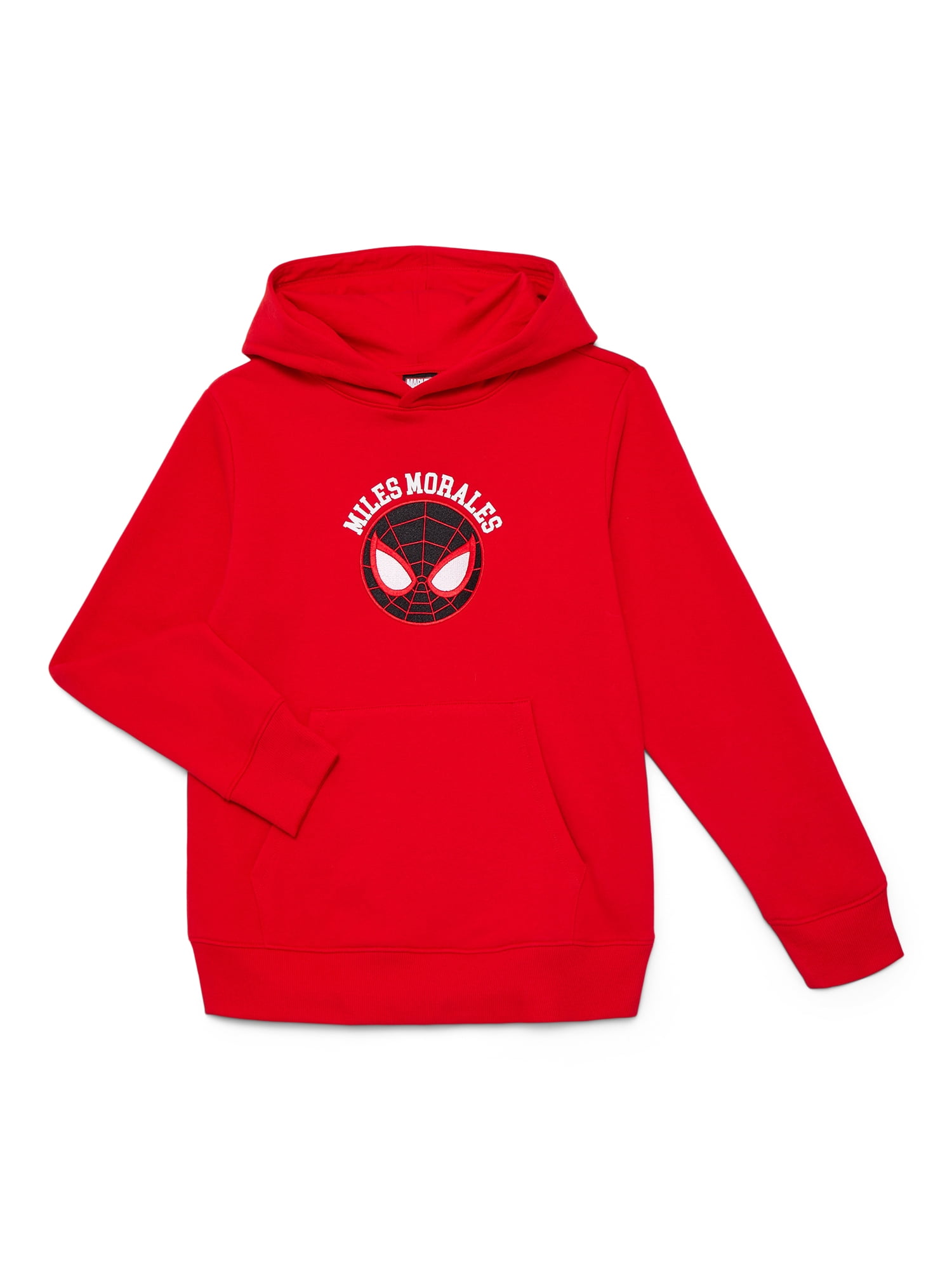 Spider-Man Little and Big Boys Neighborhood Miles Graphic Hoodie with Embroidery, Sizes 4-18