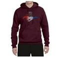 thumbnail image 2 of Wild Bobby, Classic Ford Mustang Car Logo, Cars and Trucks, Unisex Graphic Hoodie Sweatshirt, Maroon, Large, 2 of 3