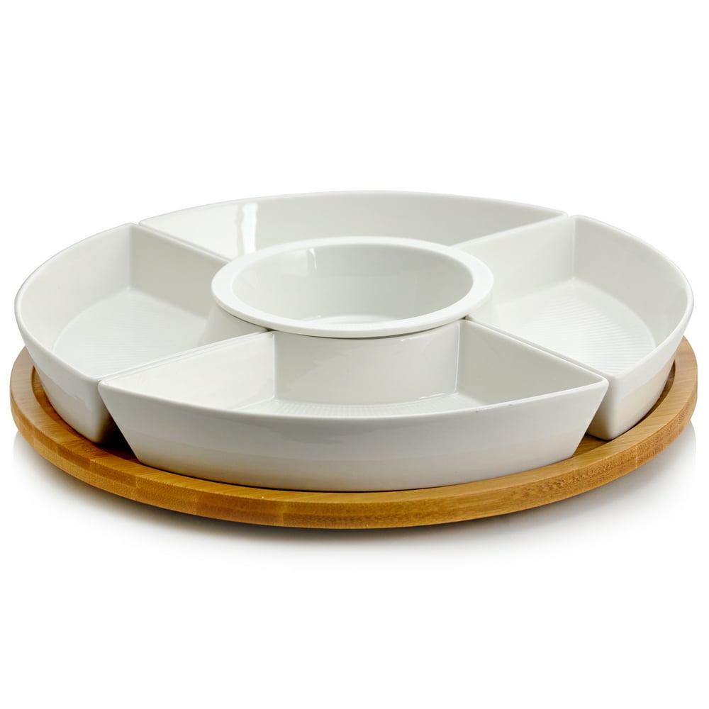 Elama Signature 12 1/4 Inch 6pc Lazy Susan Appetizer and Condiment