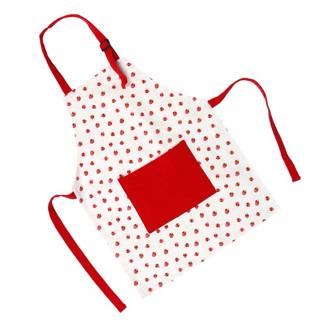 Leku Cooking Apron Children Kids Cooking Baking Painting Apron Chefs Kitchen Red Strawberry