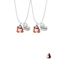 thumbnail image 2 of Delight Jewelry Resin Penguin with Red Scarf Mother & Daughter Heart Necklaces (Set of 2), 19"+2", 2 of 4