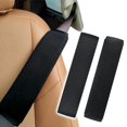 thumbnail image 2 of Almohadilla de algodón negra para cinturón de seguridad de coche: suave, cómoda y universal para todos los modelos. Protección para adultos y niños., 2 of 5